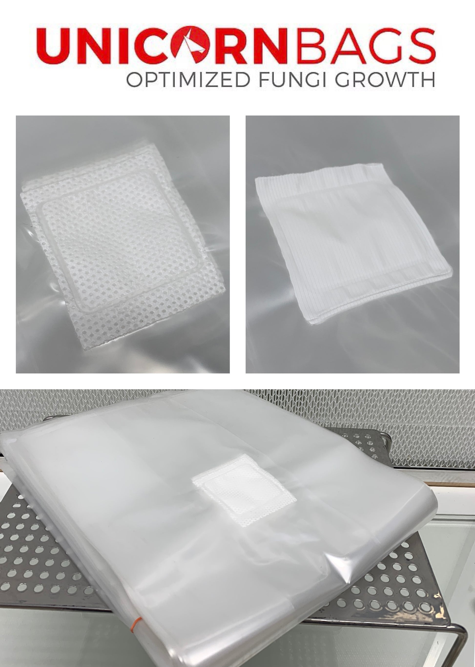 Unicorn bags in front of a flow unit